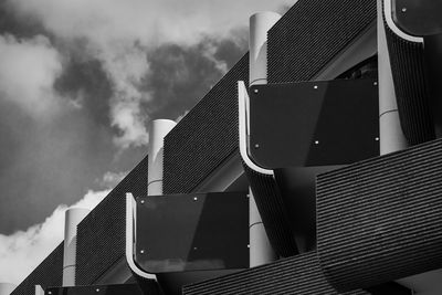 Low angle view of modern building against sky