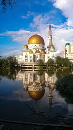 Reflection of buildings in water