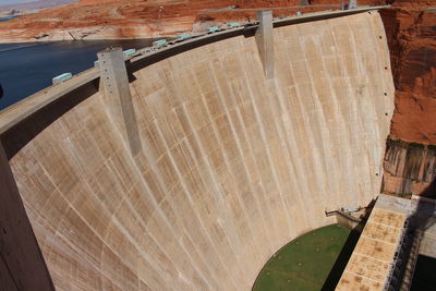 High angle view of dam