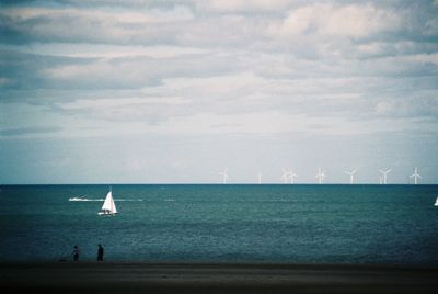 View of sailboat in sea