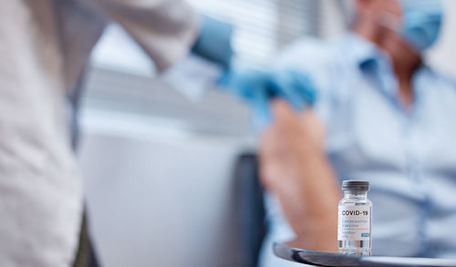 Cropped hand of scientist working in laboratory