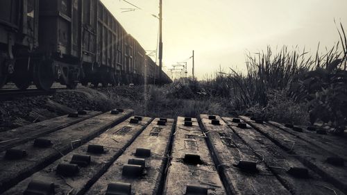 Railroad tracks against sky