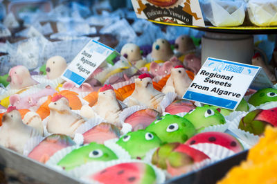 Close-up of seafood for sale in market