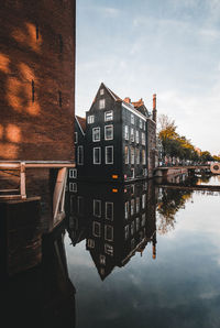 Reflection of buildings in water