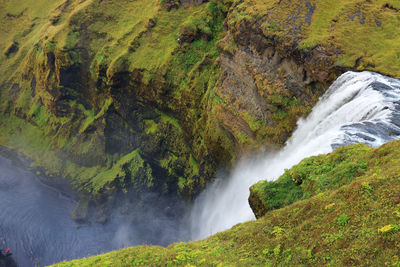 Scenic view of waterfall