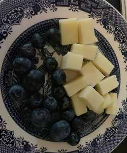 High angle view of breakfast served on table