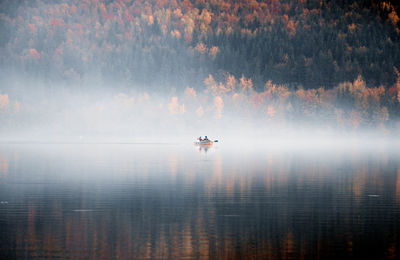 Lake at forest during autumn