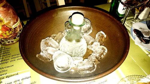 Close-up of food on table