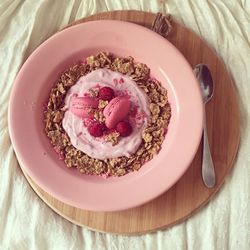 Close-up of breakfast in plate