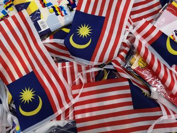 Full frame shot of malaysian flags 