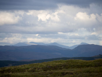 Scenic view of mountains against sky