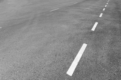 High angle view of markings on road