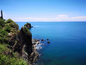 High angle view of sea against sky