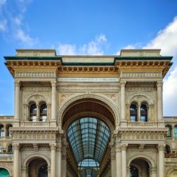 Low angle view of historical building against sky