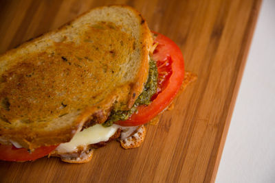 High angle view of bread on table