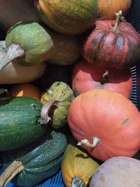 High angle view of fruits for sale in market