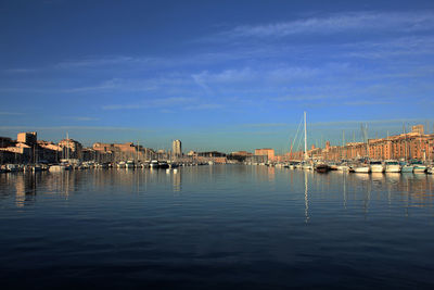 Boats in calm sea