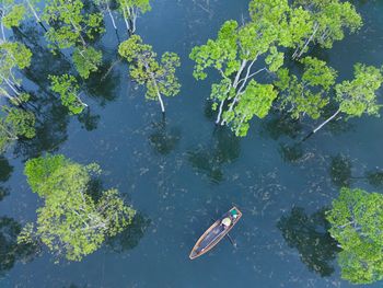 High angle view of sea