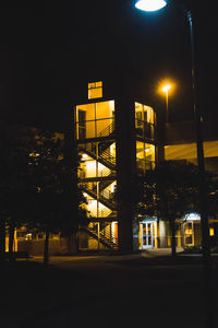 Illuminated street light at night