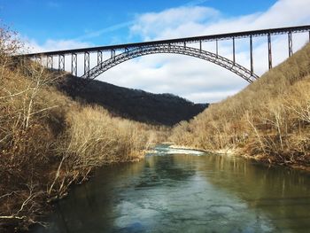 Bridge over river against sky