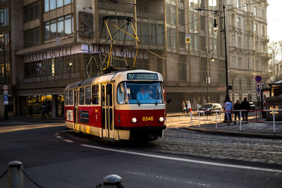 View of traffic on city street