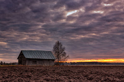 Scenic view of field against cloudy sky