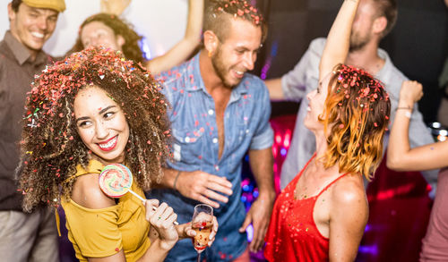 People dancing in nightclub