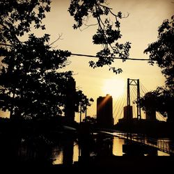 View of buildings at sunset