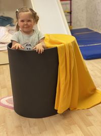 Portrait of cute girl at home