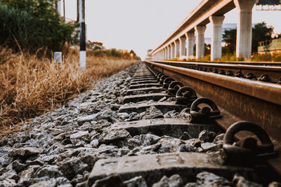 Surface level of railroad tracks