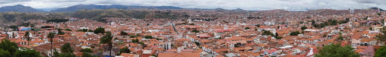 Panoramic view of mountains against sky