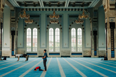 Man playing in a building