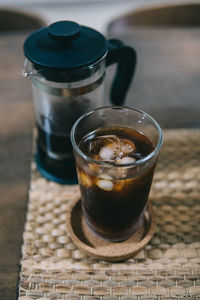 Close-up of coffee on table