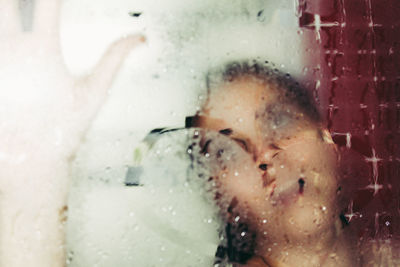 Close-up of wet woman