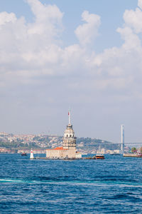 View of sea against cloudy sky