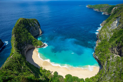 High angle view of sea against sky