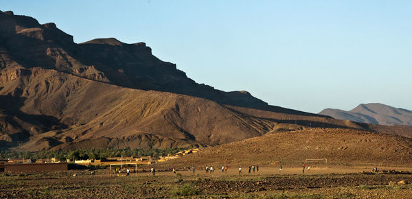 Scenic view of mountains against clear sky