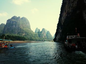 Boats in sea