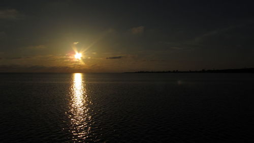 Scenic view of sea at sunset