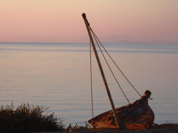 Scenic view of sea at sunset