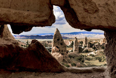 Rock formations on landscape