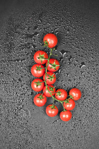 High angle view of fruits on table