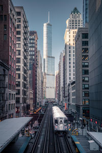 High angle view of cityscape against clear sky