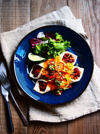 Food in plate on table