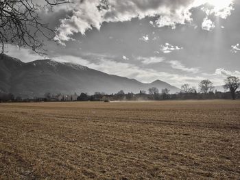 Scenic view of field against sky