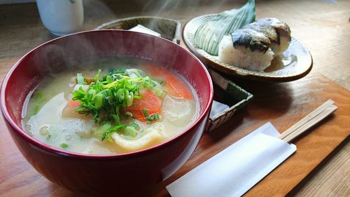 Close-up of served food