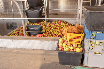 Various fruits for sale at market stall