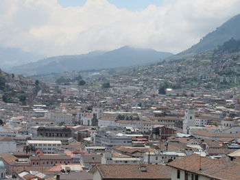 High angle view of townscape against sky