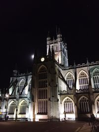 Low angle view of building at night