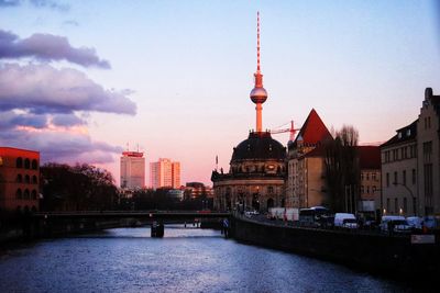 View of buildings in city at waterfront